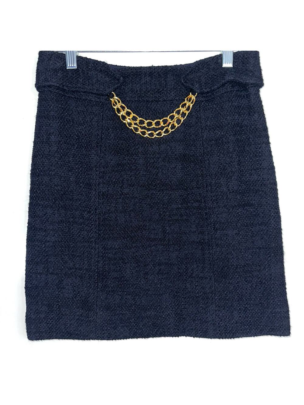 Milly Wool Blend Old Money Woven Chain Mini Skirt Size 4